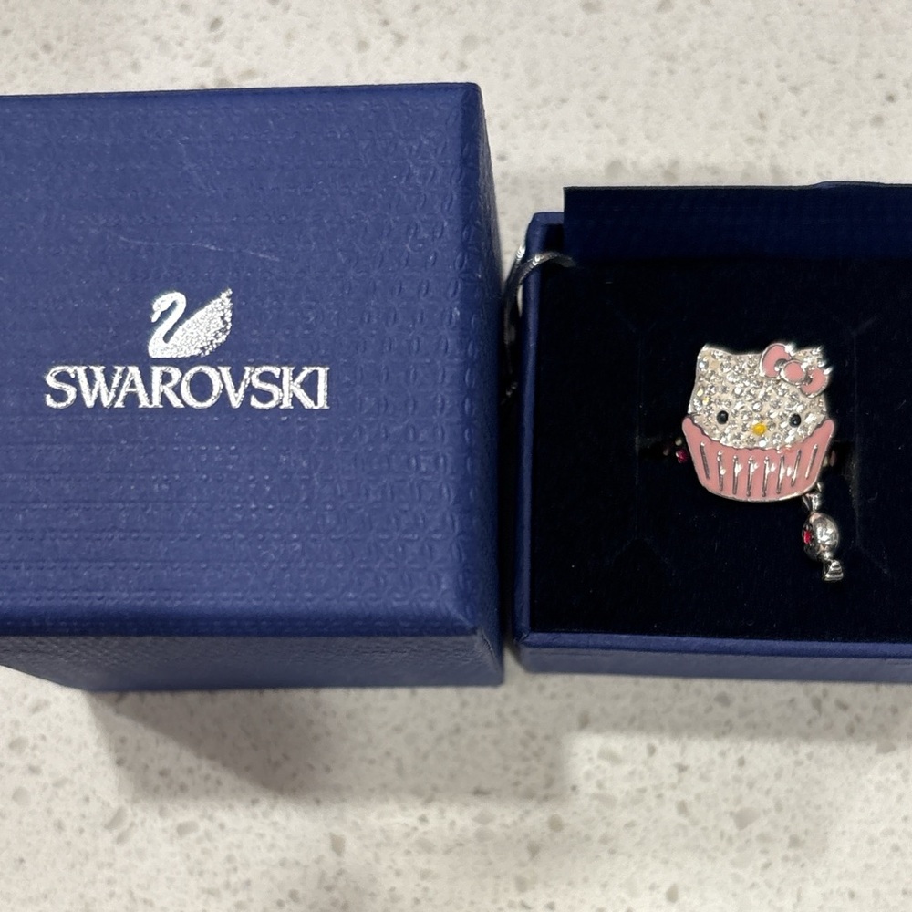 Swarovski Pink and Silver ring